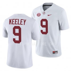 Men's Alabama Crimson Tide #9 Keon Keeley White 2023 5-star NCAA College Football Jersey 2403VMEZ6